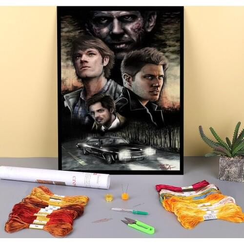 Supernatural Printed Canvas 11CT Cross-Stitch Full Kit Embroidery DMC Threads Painting Knitting Handiwork Hobby Promotions