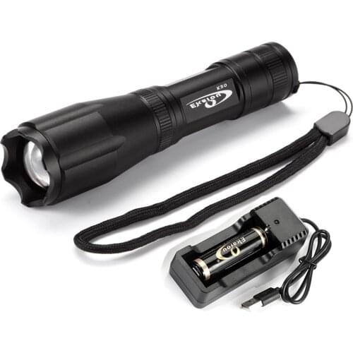 LED Flashlight XML T6 Zoomable Flashlight 5 mode 1000LM torch flashlight Outdoor waterproof camping SET 18650 Battery lamp