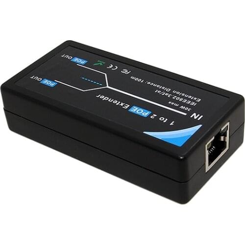 POE Extender 1 Input 2 output 10/100Mbps Standard Input / Output for IP Camera Extend 100 meters