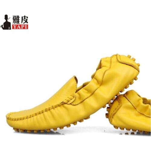 US5-10 New Breathable Real Leather Casual SLIP-ON Business Shoes Men Driving Loafers Shoes 9 Colors