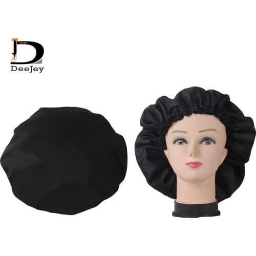 Stock blank quality double layer polyester satin bonnets caring extention wig hairs sleep cap adult size color choice