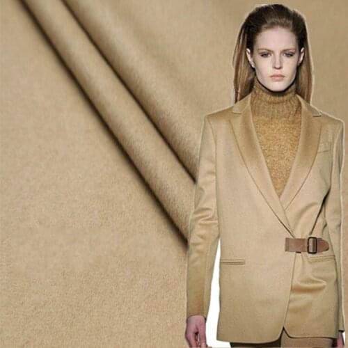 High-end export camel cashmere fabric winter coat wool fabric thick coat cashmere wool cashmere cloth wholesale cashmere cloth
