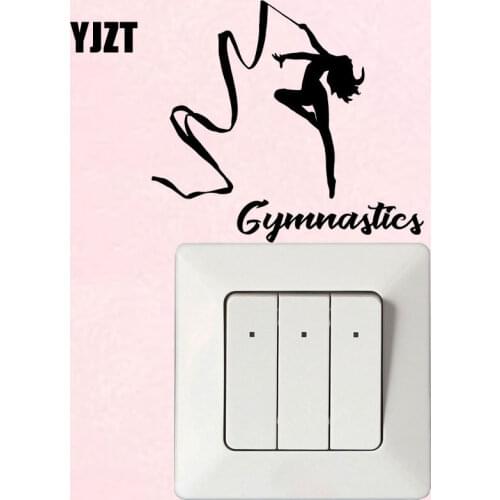 YJZT Rhythmic Gymnastics Sport Girl Logo Signboard Vinyl Wall Decor Wall Decals Bedroom 8SS2156