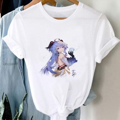 Hot Genshin Impact T Shirt Women Kawaii Cartoon Summer Tops T-shirt Anime Streetwear Fashion Tshirt 90s Girl Graphic Tees
