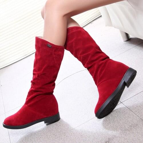Womens Winter Shoes Knee High Boots Plus Big Size High Quality Faux Suede Brand Women Shoes Winter Women Winter Boots
