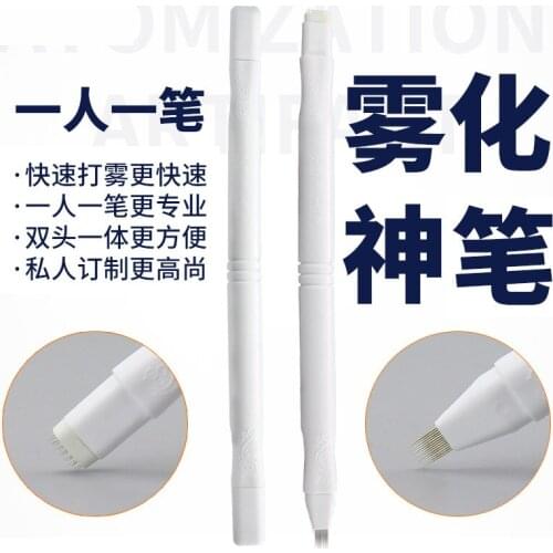 1pc Microblading 0.3mm Double Head Permanent Makeup Manual Stainless Steel Tattoo Tebori Fog Needles Pen For Eye Liner Eyebrows
