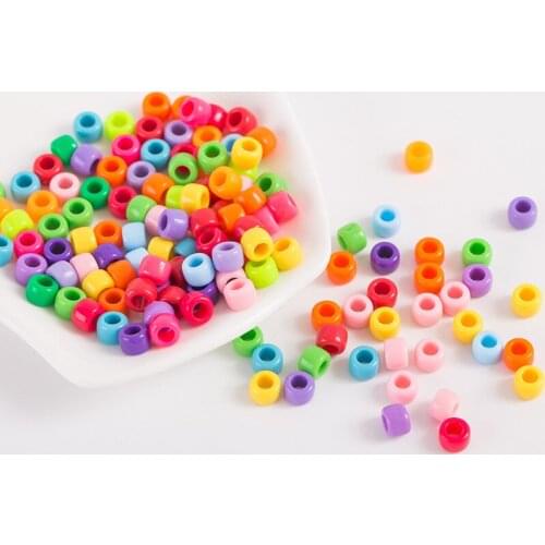 100pcs 9x6mm Acrylic Big Hole Beads For Jewelry Making Mix Color Loose Spacer Bead Loom Bands Bracelet Beads DIY Accessories
