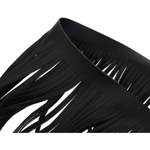 100cm Black Leather Tassel Fringe Trimming DIY Crafts Accessories