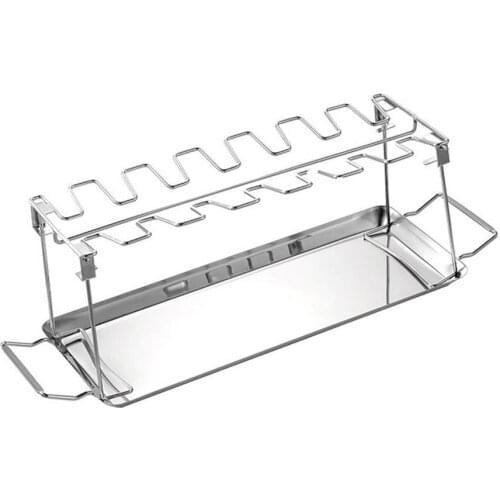 2pcs/set Chicken Drumsticks Rack Roaster Stand With Drip Pan Grill Accessories