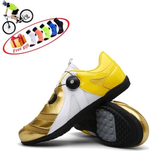 2020 new white / gold road bike shoes road bike self-locking shoes ultra light professional bike racing shoesPAROXYSM