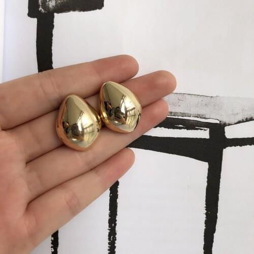 2021 New Simple Metal Geometric Golden Water Drop Ladies Earrings Retro Party Accessories Jewelry