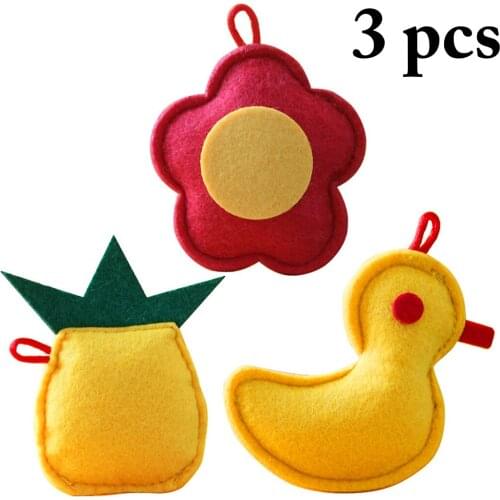 3PCS Catnip Cat Interactive Toy Bite Resistant Cute Cartoon Felt Kitten Chew Toy Dog Puppy Training Toy Premium Pet Supplies