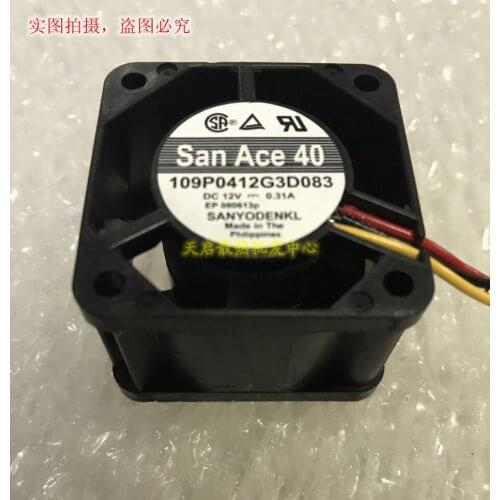 Sanyo Denki 109P0412G3D013 DC 12V 0.31A 40x40x28mm 3-wire Server Cooling Fan