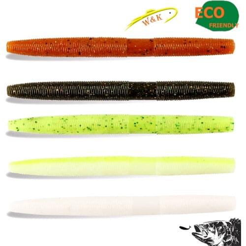 4 inch 6 pcs Worm Bait Light Texas Rig Worm for Bass Walleye Wacky Rig Soft Lures