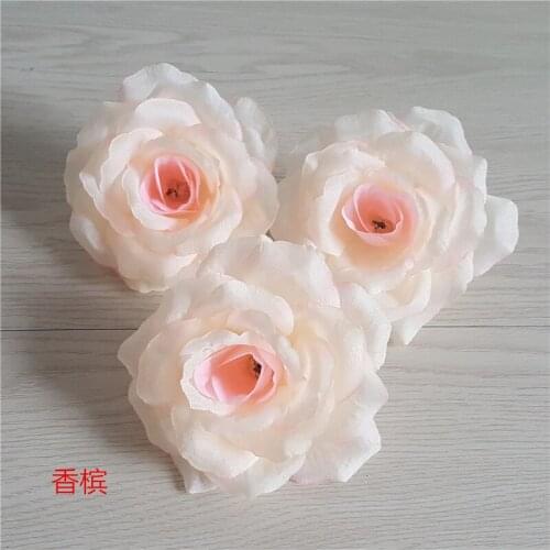 5pcs/Lots 10cm Artificial Roses Flower Head White Black Blue Gold Silver Fake Flowers Wedding Decoration DIY Valentines Day Gift