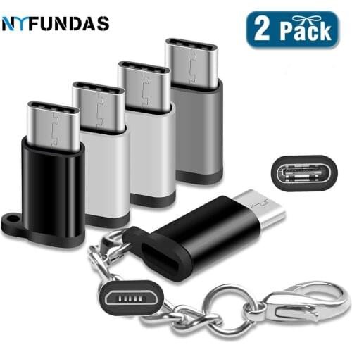 NYFundas 2PCS USB Type C Adapter USB-C Male to Micro USB Female Connector Converter Charger For Samsung Galaxy S10 S9 Plus cable