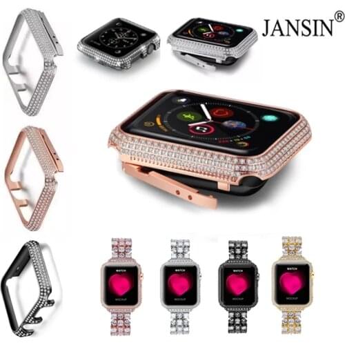 Diamond Watch Case For Apple Watch SE 6 5 4 3 40mm 44mm Women Luxury diamond Bumper For Apple Watch 42mm 38mm Protective Cover