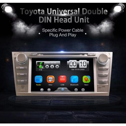 Car Dash 2Din DVD Player GPS Navi Radio Bluetooth Head Unit Stereos with Reverse Camera for Toyota Camry Aurion 2007-2011