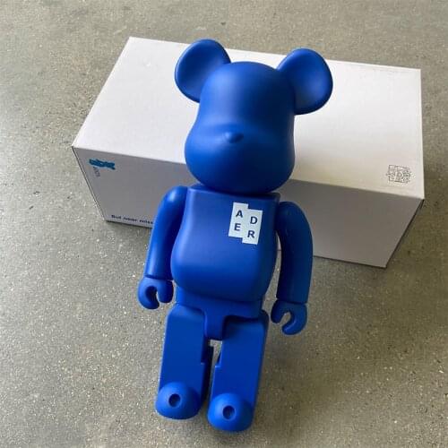 Bear@bricklys 28cm 400% Blue Bearbricklys Pvc Action Figures Blocks Bear Dolls Decoration Toys Christmas Gifts