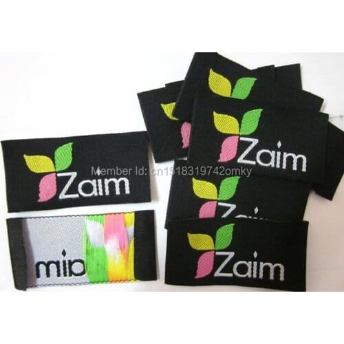 Free shipping customize main labels with cut and fold/clothing woven labels/garment embroidered labels/collar tags/printed tags