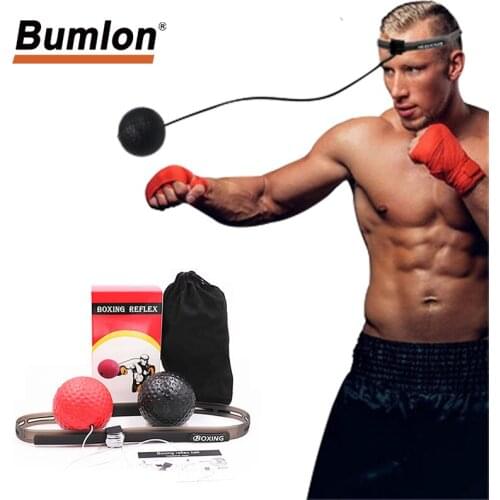 Bumlon Boxing Reflex Speed Punch Ball Fight Ball React Training Boxer Improve Reaction Muay Thai Gym Exercise Equipment 24-0010