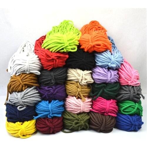 Colorful Cotton Cord Natural Beige Twisted Cord Rope Craft Macrame String DIY Home Decorative Braided Material 5mm*100yard