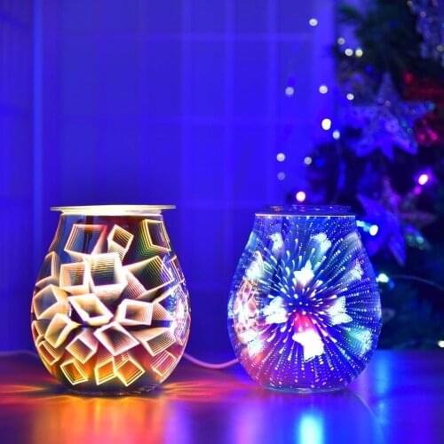 Essential Oil Diffuser Glass Wax Melt Warmer Electric Incense Wax Tart Burner Fragrance Night Light Aroma Decorative Gifts Decor