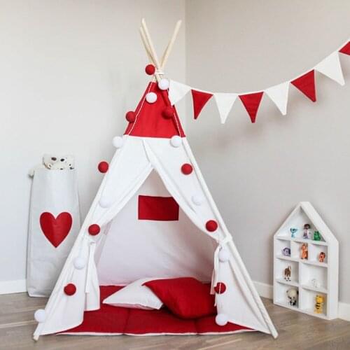 Free Love @new design red color with flags kids play tent indian teepee children playhouse children play room teepee