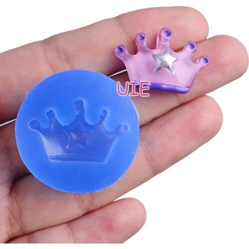 FYL682U 25mm x 16.4mm Crown Silicone Mold Fondant Cake Decoration Candy Resin Clay Earrings Necklace Craft Soap Candle FOOD SAFE
