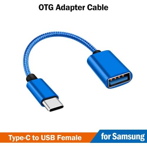 USB to Type-C OTG Adapter Cable for Samsung Galaxy Note 8 9 10 20 S8 S9 S10 S10E S20 S21 Plus Ultra Lite +5G USB C OTG Converter