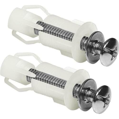 2Pcs Top Fix Toilet Cover Seat Screws Well Nut Pan Fixing WC Blind Hole Fitting Kit For Universal Toilet Seat Hinges Commode