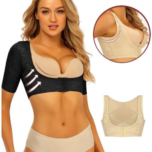 Upper Arm Shaper Slimmer Posture Corrector Tops Women Shoulder Corrective Shapewear Seamless Compression Sleeves Back Support