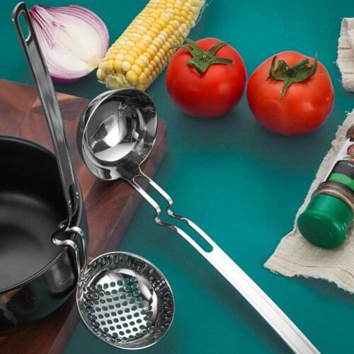 Spoon Convenient Storage Wall-Mounted Stainless Steel Slotted Soup Gravy Ladle Colander for Home