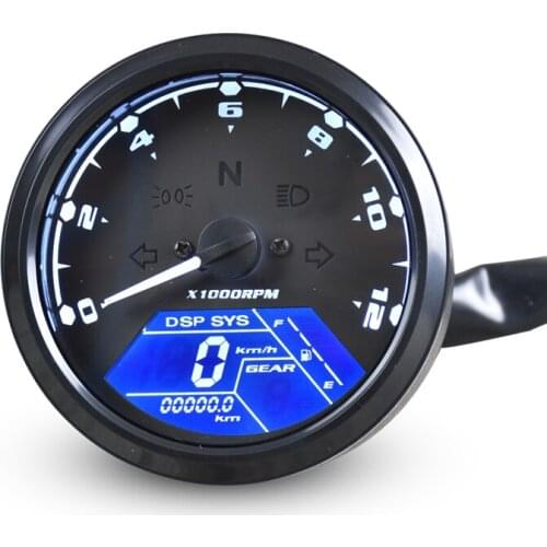 Motorcycle Universal LED LCD Speedometer Digital Odometer Backlight Speed water temperature oil meter