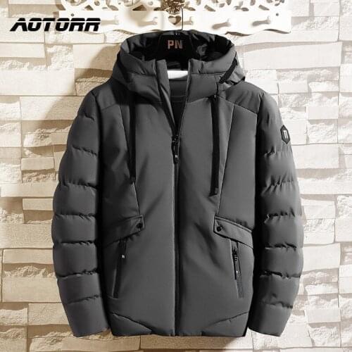 Men Winter Casual Thick Warm Jacket Parkas Mens Autumn 2021 New Outwear Windproof Hat Hooded Parkas Jacket Male Slim Overcoat