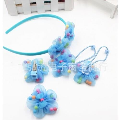 A Set of Five Five petals Baby Hairpin Headdress Children Hair Ornaments Hair Bands Girl Hair with Head Rope Hoop Girl Hairp