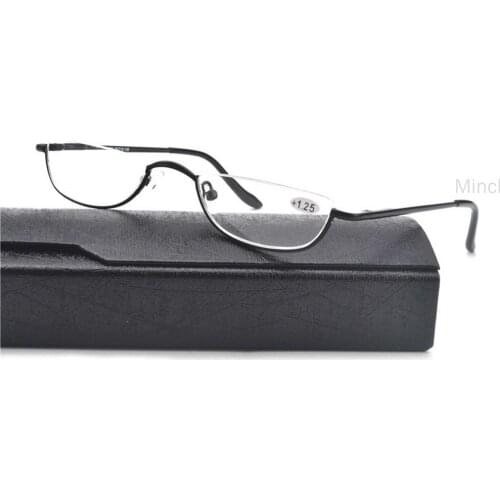 MINCL/2019 new Half Moon Oval Reading Glasses Comfortable Anti-fatigue diopter farsighted Photochromreading glasses with box FML