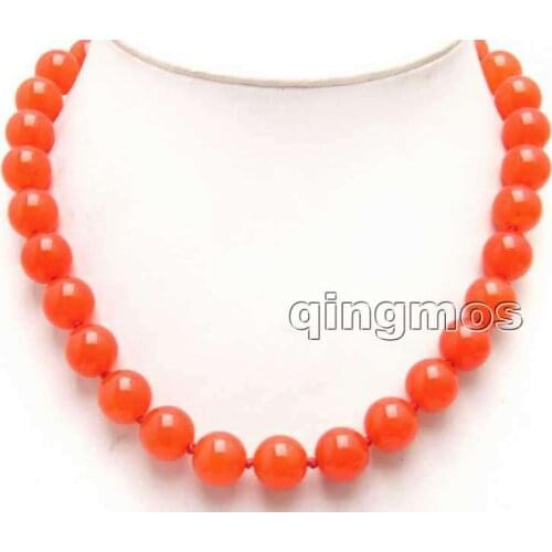 Genuine Big 12mm Round Natural China Red beads 17" necklace-nec5987 wholesale/retail