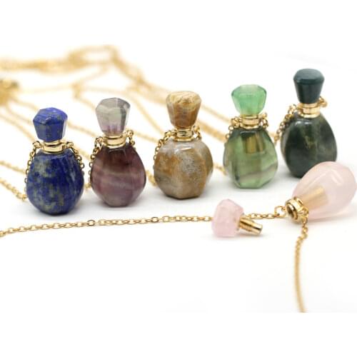 2021 New Best-selling Semi-precious Stone Perfume Bottle Pendant Beads Are Used To Make Womens Jewelry Necklace Jewelry