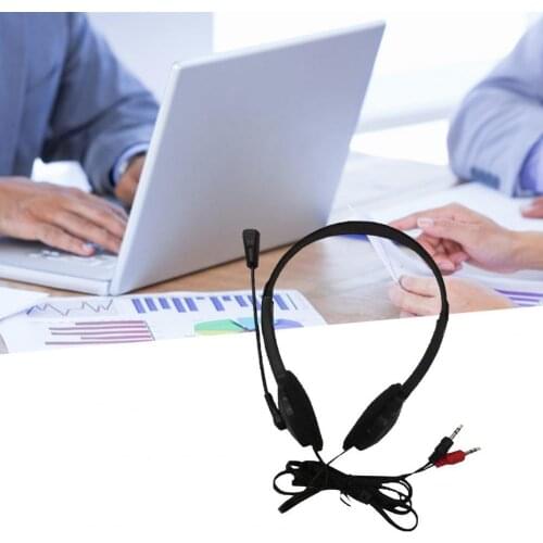 Wired Headphone Universal Mic Plastic 3.5mm Earphone Stereo Headset for Home Office Ear Buds Head Earbuds Compatible Phone/PC