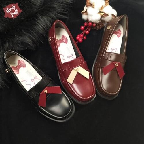 Christmas Lolita Fairy Jk Uniform Shoes Japanese All-match Shoes Woman Square Toe Flats Female Wedding Womens Party Loli Shoes