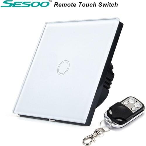SESOO EU Standard Smart Switch ,1 Gang1 Way ,with Remote Control LED+Lighting Wall Switch, Wireless Remote Control Touch Switch