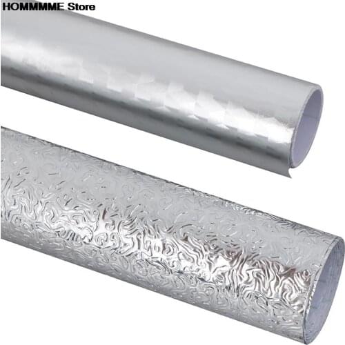 New Kitchen Oil-proof Waterproof Stickers 40x100cm Aluminum Foil Kitchen Stove Cabinet Self Adhesive Wall Sticker DIY Wallpaper
