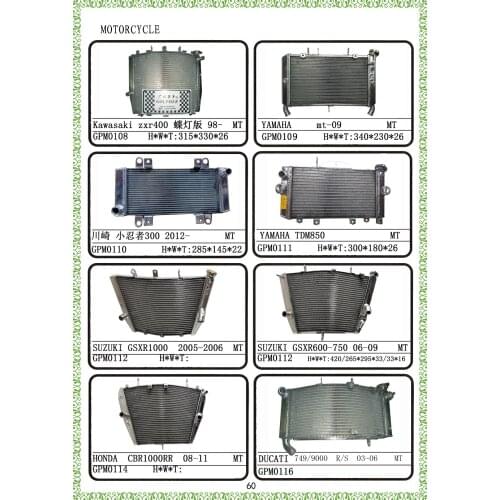 Golpher Motorcycle Engine Cooling Parts Aluminium Radiator