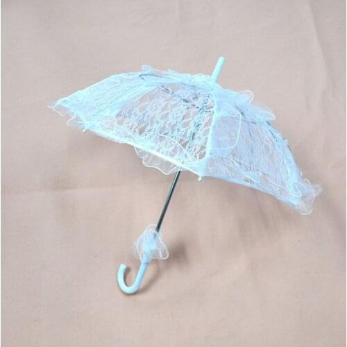 Womens Western Style Hollow Out Floral Lace Umbrella Wedding Bridal Manual Opening Fleur Parasol Ruffles Trim Romantic