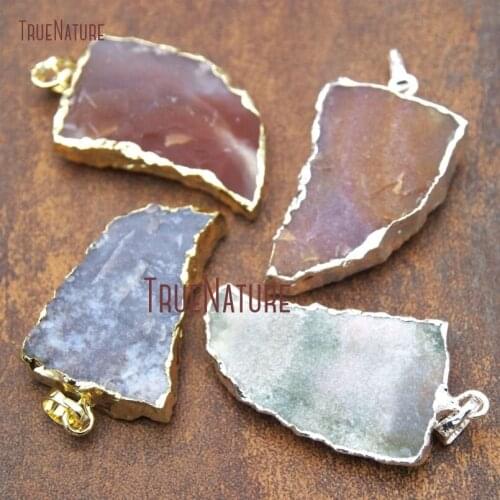 10Pcs Jaspers Pendant Gold, Silver Hammered Horn Tusk Pendant For Sale Approx 42x25mm PM14587