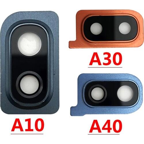 10Pcs/Lot, Rear Camera Glass Lens Cover With Frame Holder For Samsung A10 A105F A30 A305F A40 A405F Replacement Spare Parts