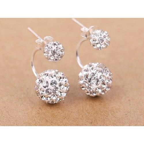 2018 Top Fashion Round Trendy 100% New Fashion Shambhala Double Austrain Crystal Stud Earrings For Women Jewelry Gift Wholesale