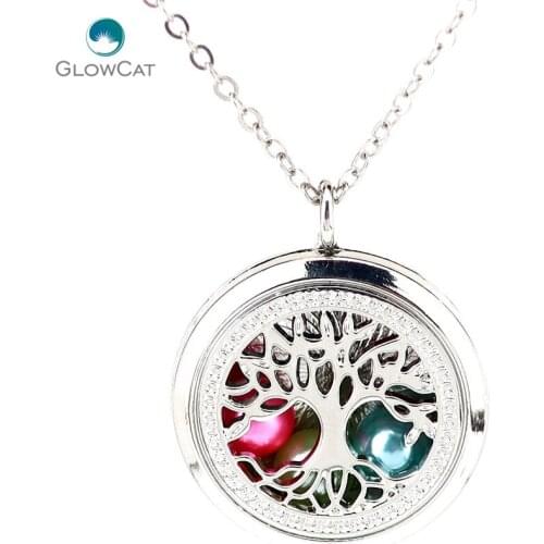 30mm Round Magnetic Living Memory Tree Of Life Locket for Charms Floating Locket Pendants K1246