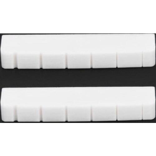 43mm Bone Sotted Electric Guitar Nut for 6 String Fender style Electric Guitar,43x6x8.5mm (2 Pieces)